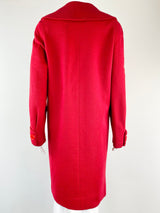 Vintage Crimson Wool Coat - AU10/12