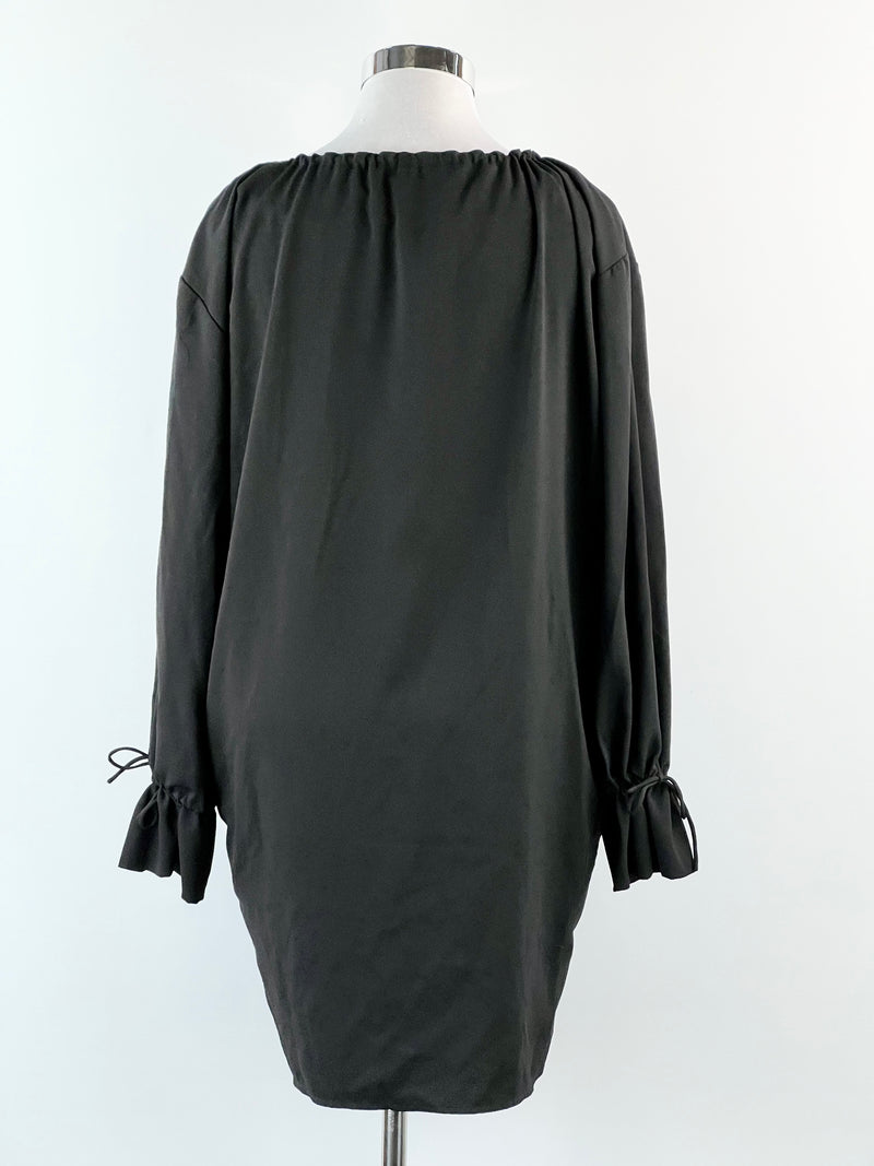 & Other Stories Black Drawstring Neck Dress - AU12