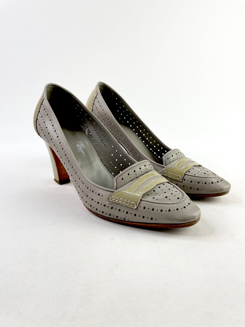 Chanel Grey Leather High Heels - EU36