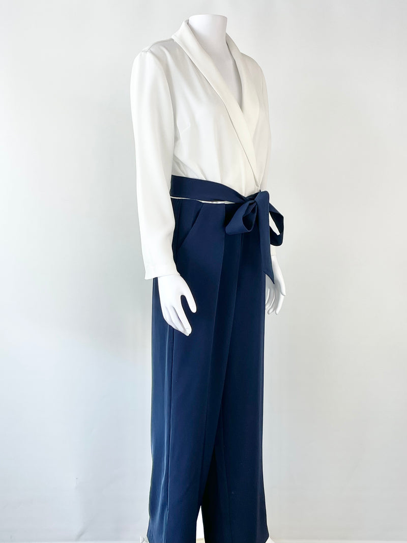 Ted Baker Two Tone White Navy Jumpsuit AU6