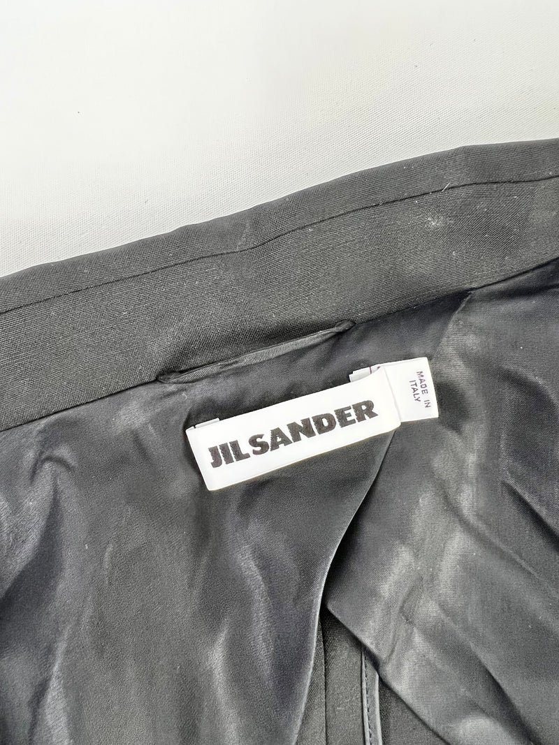 Jil Sander Black Cropped Wool Blazer - AU8