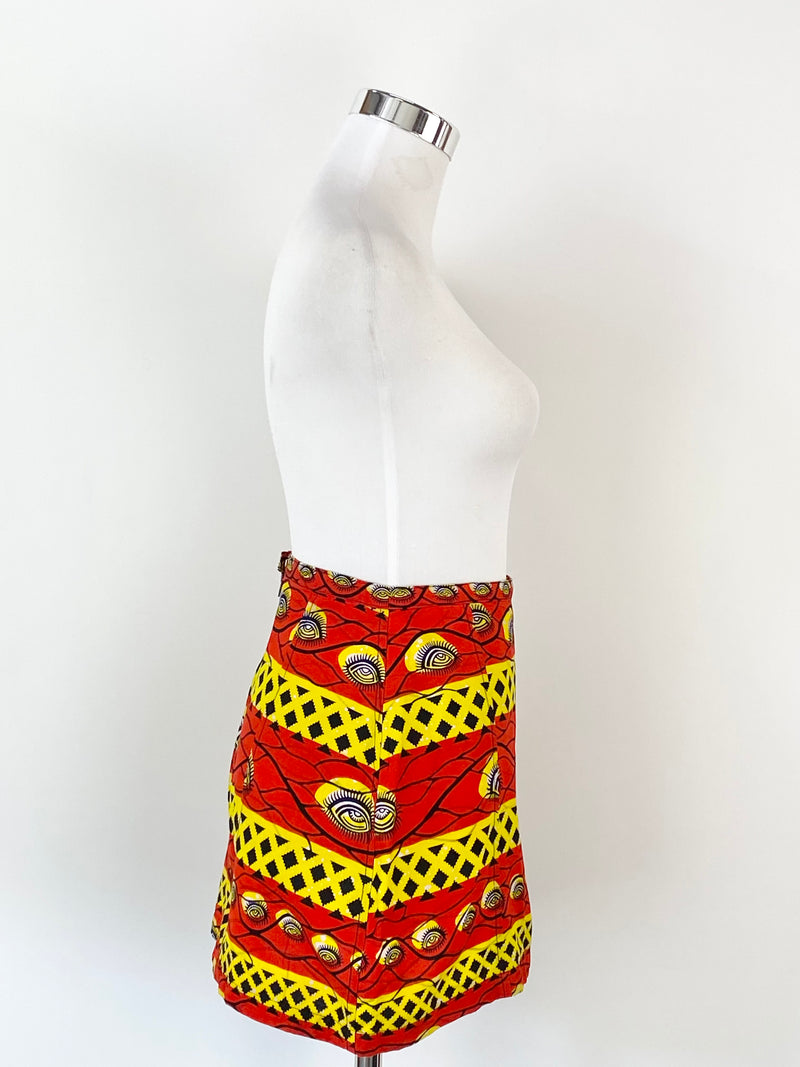 Yevu Red Eye Print Mini Skirt - AU6/8