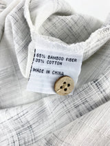 Bamboo Fibre & Cotton White Patterned Shirt - Size Large
