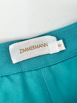 Zimmermann Aqua Wool High-Waisted Pants - AU6