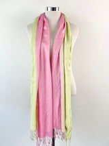 Pastel Pink & Green Ombre Silk Scarf