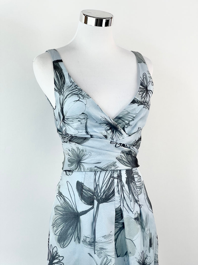 Moschino Cheap + Chic Blue Floral Silk Dress - AU8