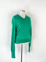 Burberry Brit Emerald Wool V-Neck Jumper - AU10/12