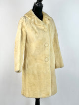 60s Australian Made Cream Kangaroo Fur Coat - AU6