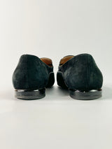 Emporio Armani Pointed Toe Black Suede Flats - EU39