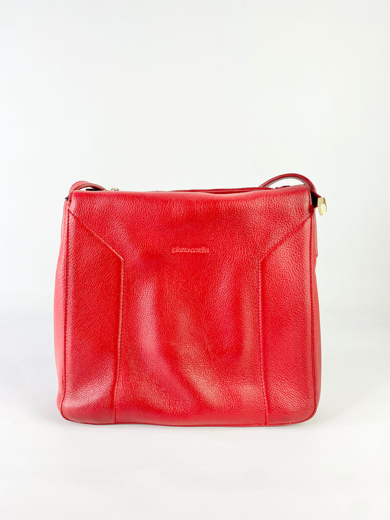 Pierre Cardin Red Leather Cross Body Bag