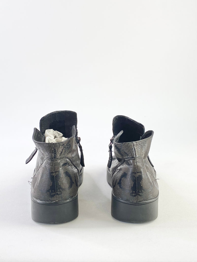 Mollini Zippered Brown 'Cross Stitch' Shoes - EU38
