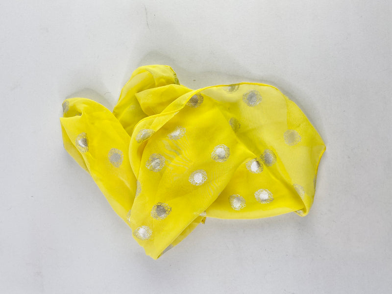 Sunflower Yellow Silver Dot Square Scarf