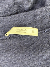 Prada Deep Blue Off Shoulder Wool Top - AU10