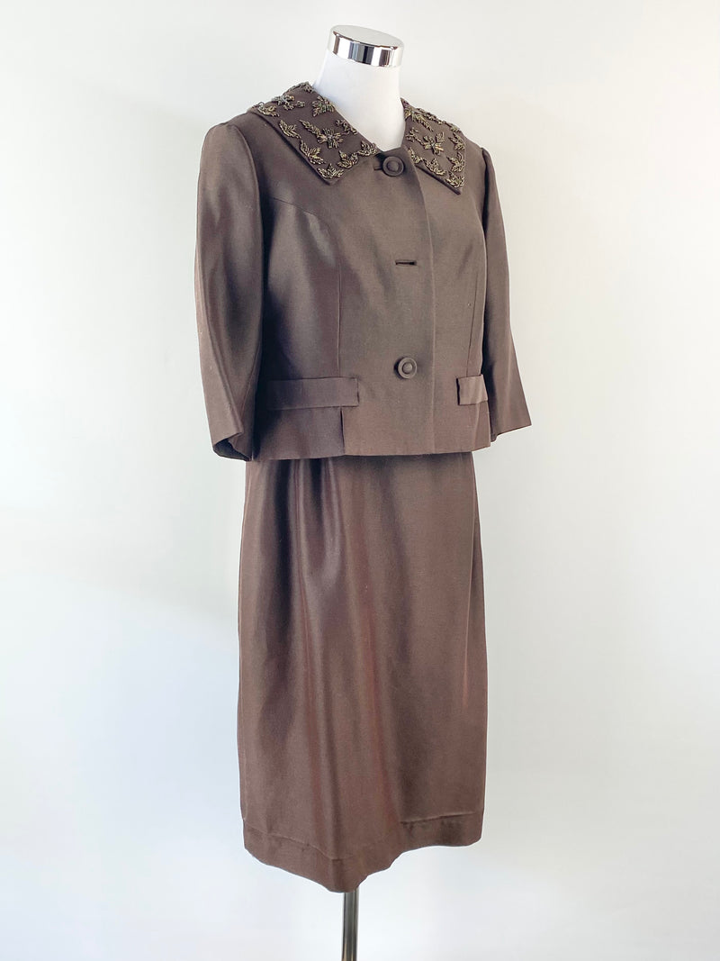 Vintage Bitter Chocolate Beaded Dress - AU8