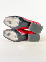 Fiordiluna Red Leather Wedge Shoes - EU36