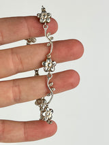 Vintage Sterling Flower Chain Bracelet