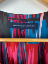 French Connection Silk Graphic Print Dress AU 12