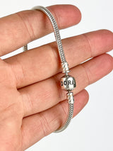 Pandora Sterling Silver Snake Charm Bracelet - Size 19