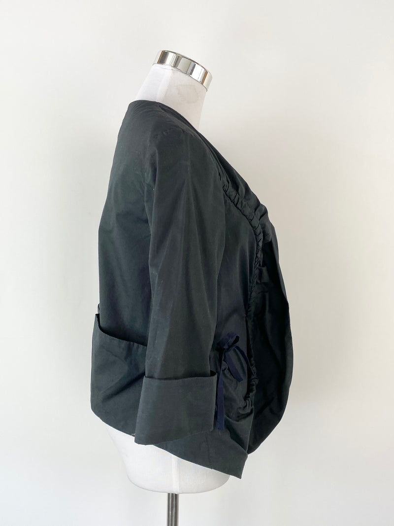 Brigid McLaughlin Black Cotton Cropped Jacket - AU8