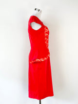 Hybrid Crimson Peplum Dress - AU10