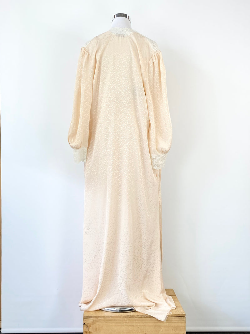 Vintage Christian Dior Peach Slip & Robe Lingerie Set - AU10