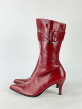 Pollini Garnet Red Stiletto Boots - EU36