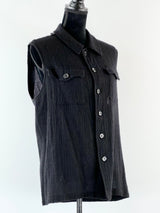 Nom*D Black Boiled Wool Vest - AU12
