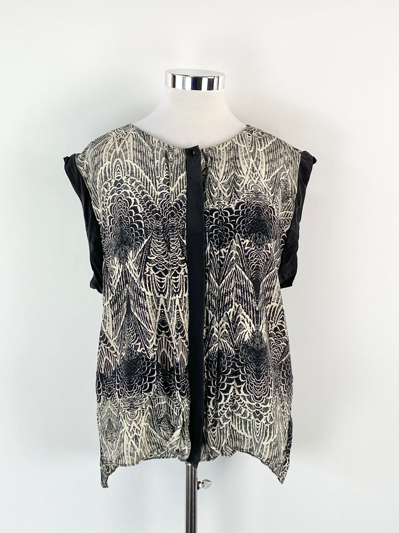 Day Birger et Mikkelsen Grey Silk Patterned Top - AU12