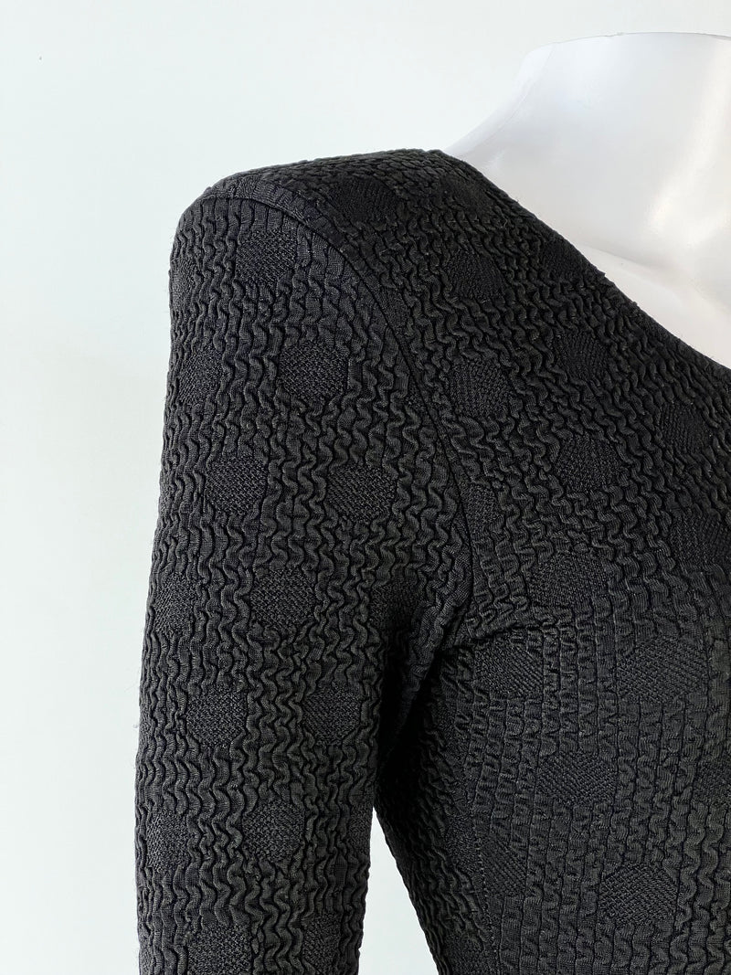 90's Long Sleeve Textured Bodysuit - AU6-10
