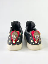 Kurt Geiger Black Quilted Sparrow Studded Leather Sneakers - EU37