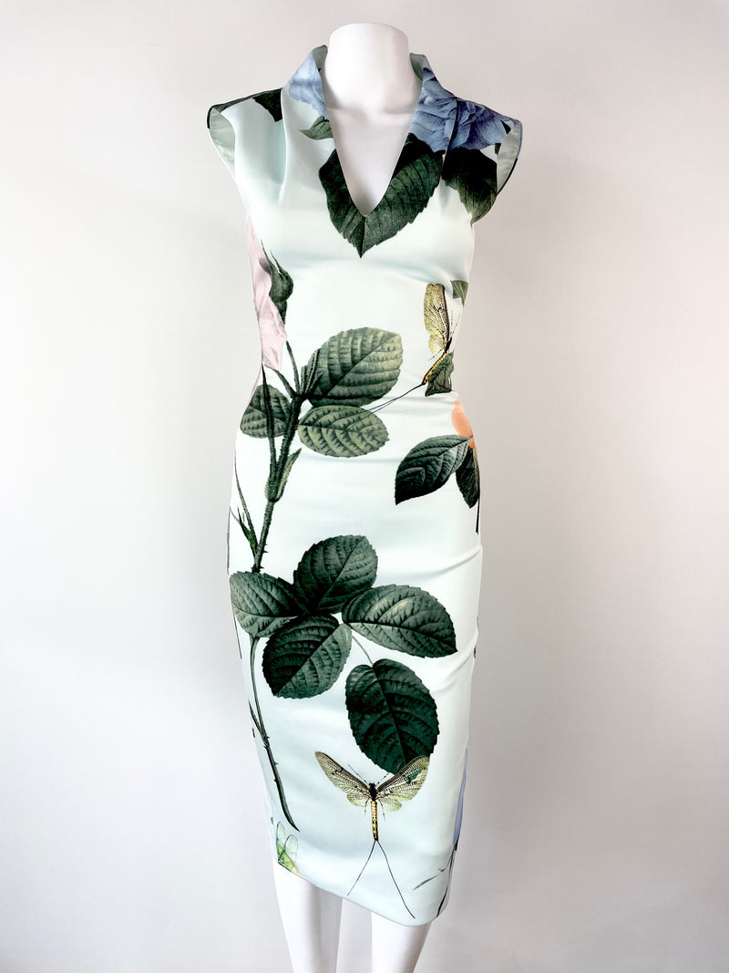 Ted Baker Ravina Floral & Dragonfly Print Midi Dress - AU4