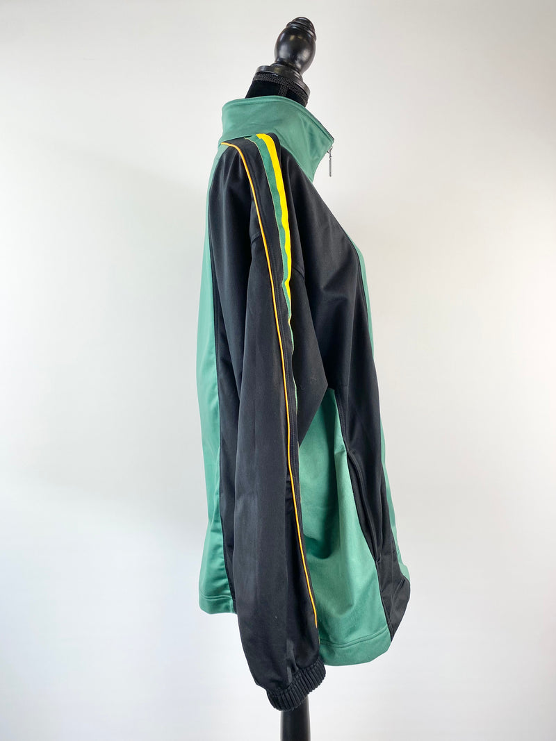 Puma Black Green & Yellow Tracksuit Jacket - Size XL