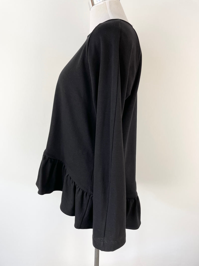 Milk & Thistle Black Long Sleeve Pleated Dress - AU16
