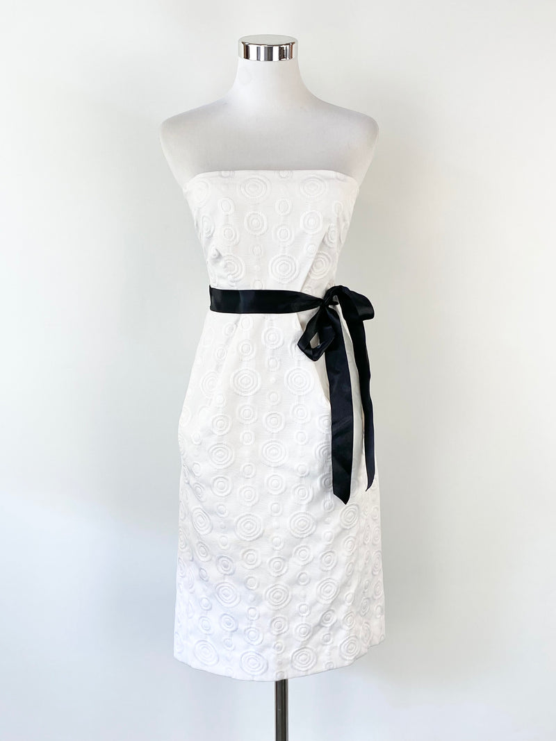 Carla Zampatti White Strapless Dress - AU8