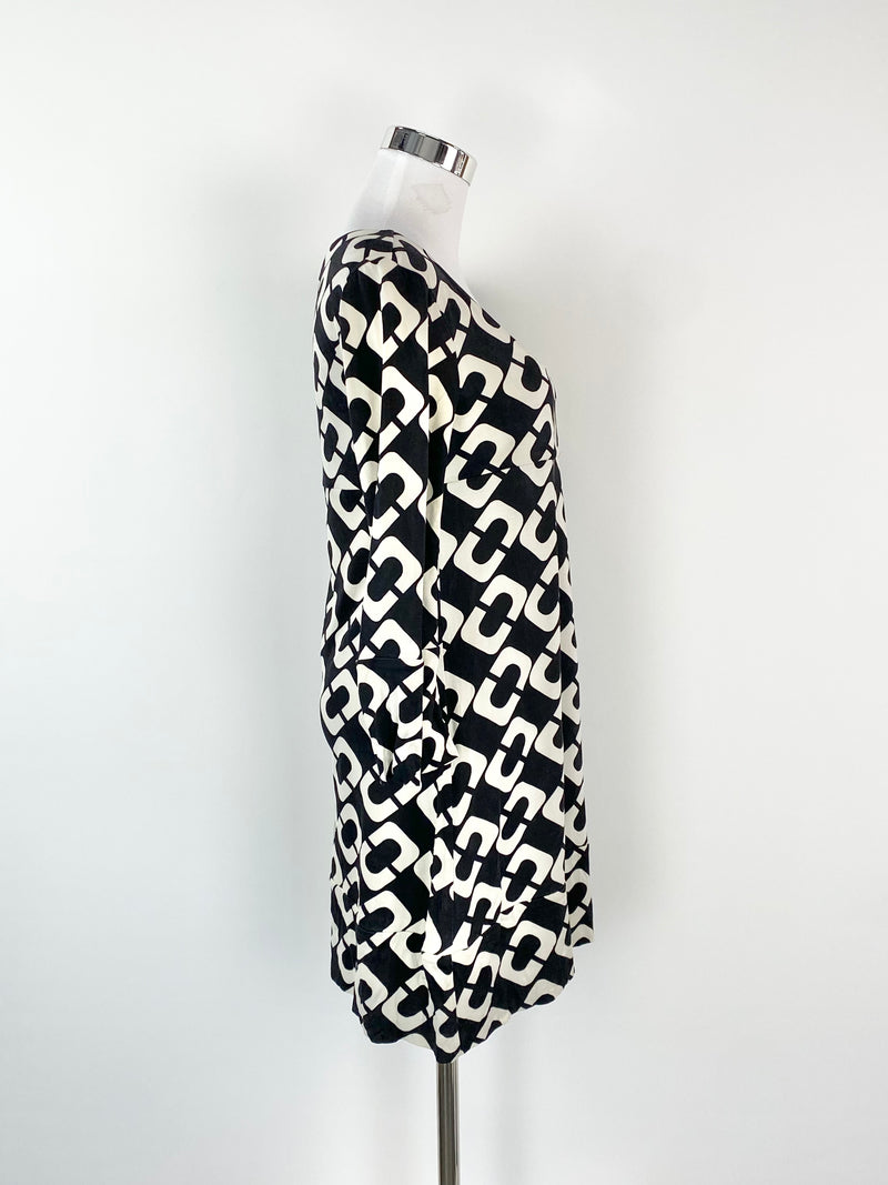Diane Von Furstenberg Long Sleeve Mod Dress - AU10