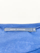 Sofie D'Hoore Deep Blue Sheer Long Sleeve Top - AU6/8