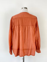 Morrison Rust Shaded Silk & Cotton Blouse - AU12