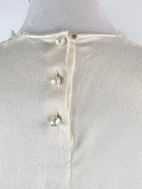 Dolce & Gabbana Cream Silk Blend Blouse  NWT- AU12