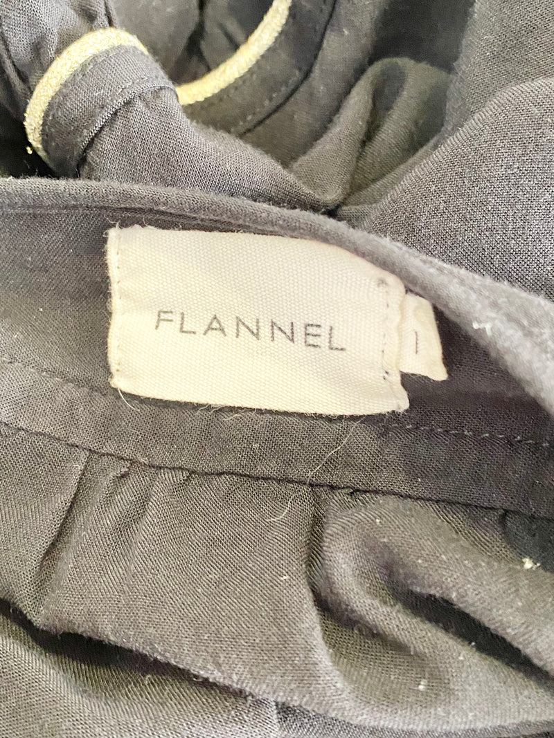 Flannel Black Peasant Blouse - AU8