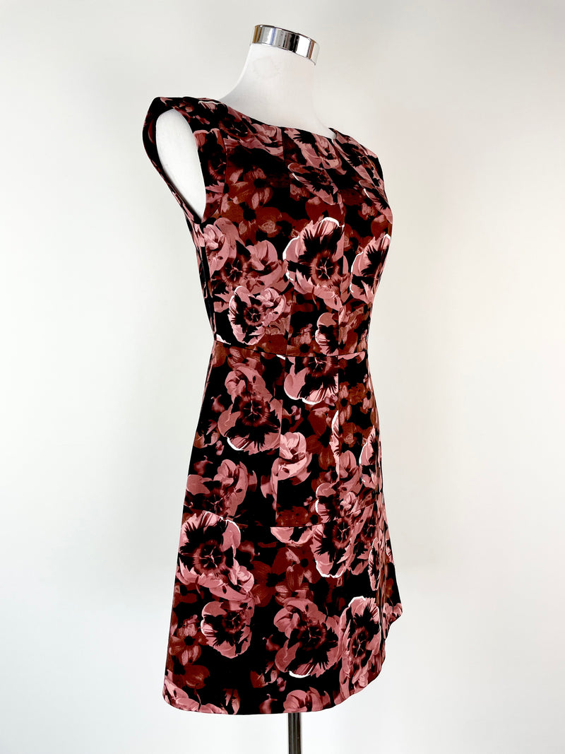 Reiss Black Floral Sleeveless Dress - AU8