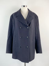 Gloverall Midnight Blue Double Breasted Wool Peacoat - XL