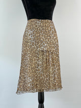 Vintage Handmade Leopard Print Silk Skirt - AU14
