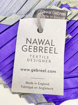 Nawal Gebreel Duo Tone Violet & Green Pleated Scarf NWT