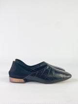 Marni Giudicelli Black Croc Embossed Leather Shoe - EU36