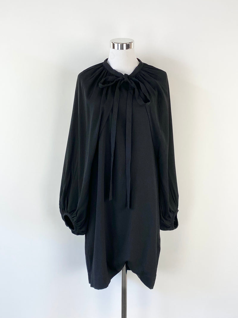 Cos Black Peasant Sleeve Dress - AU8