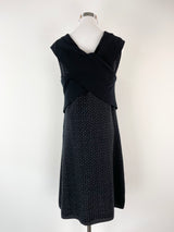 Sabatini Black Wool Houndstooth Dress - AU8/10