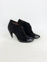 Costume National Black Suede Heeled Ankle Boots - EU 38