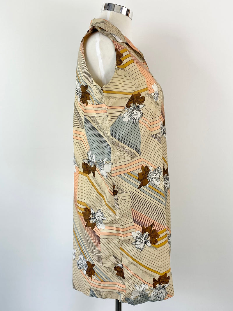 Handmade A-Line Collared Floral Dress - AU16