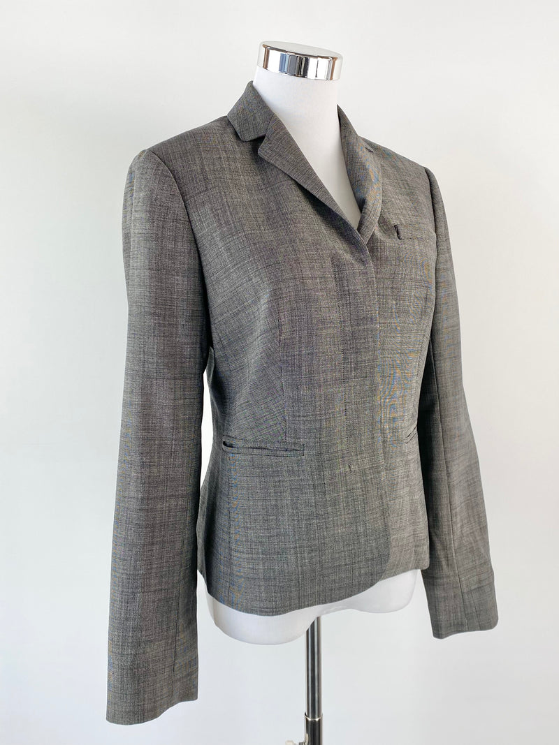 Saba Grey Textured Wool Blazer - AU8
