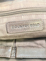 Country Road Umber Brown Leather Messenger Bag